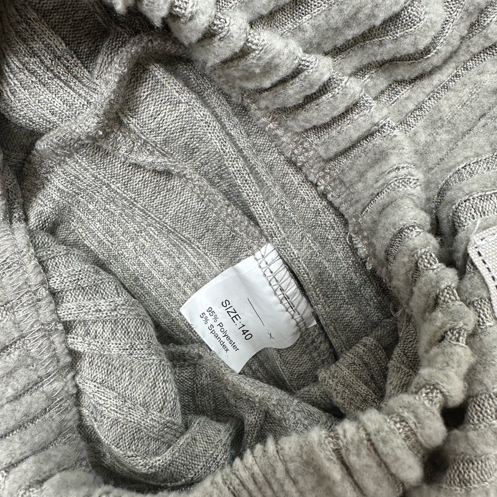 Kids Ribbed Ruffle Leggings - Gray - Picture 4 of 4
